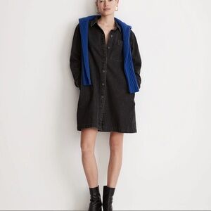 NWT MADEWELL Black Denim Shirt Dress